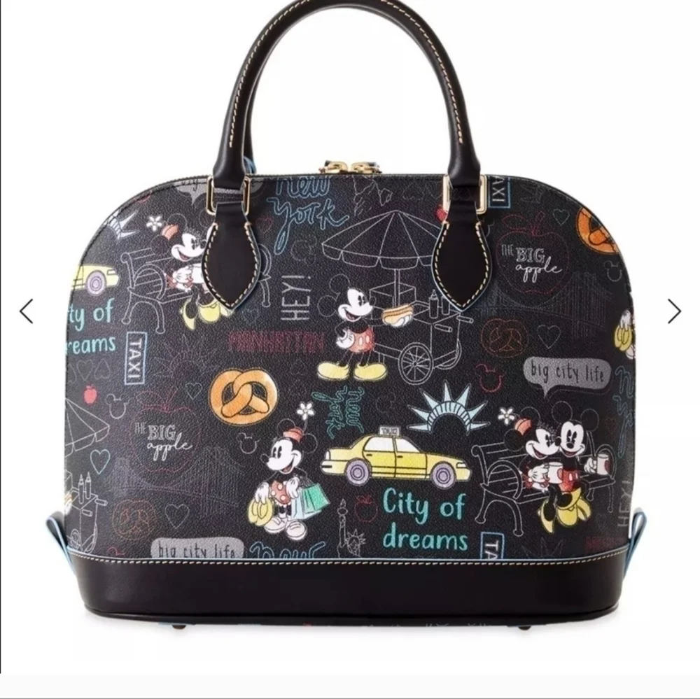 NWT Disney Dooney & Bourke Mickie & Minnie New York City Zip Satchel, Wa…